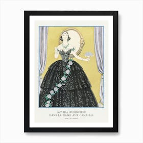 Mme Ida Rubinstein Dans La Dame Aux Camélias Robe, De Worth From Gazette Du Bon Ton, George Barbier Art Print