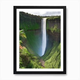 Wailua Falls, United States Realistic Photograph (3) Art Print