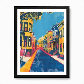 Sunnyside New York Colourful Silkscreen Illustration 1 Art Print