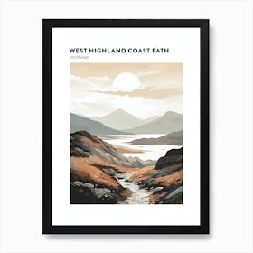 West Highland Coast Path Scotland 3 Hiking Trail Landscape Poster Art Print
