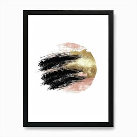 Gold And Black Abstract Painting 11 Art Print