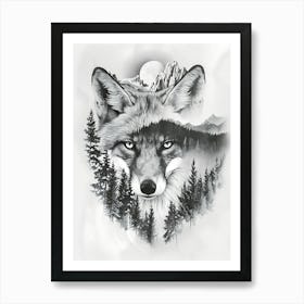 Wolf In The Forest 11 Art Print