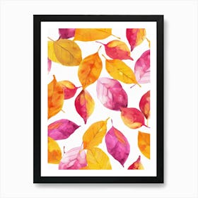 Watercolor Autumn Leaves Art Print