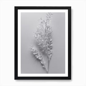 Minimal White Branch Art Print