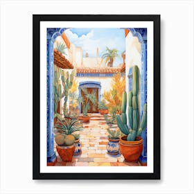 Courtyard With Cactus Art Print