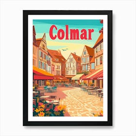 Aihrgdesign A Classic 1960s Travel Poster For Colmar 3 Art Print