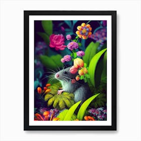 Colorful Rat Art Print