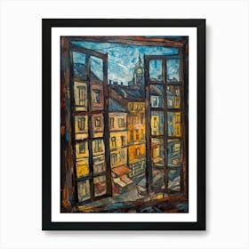 Window View Of Berlin In The Style Of Expressionism 1 Art Print