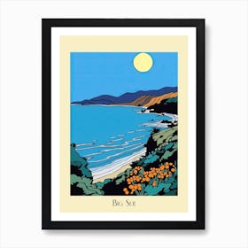 Poster Of Minimal Design Style Of Big Sur California, Usa 3 Art Print