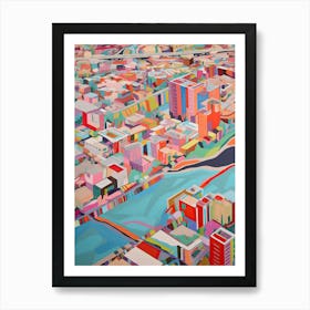 Las Vegas Summer Aerial View Painting 3 Art Print