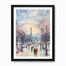 Winter City Park Painting Gorky Park Moscow Russia 3 Art Print