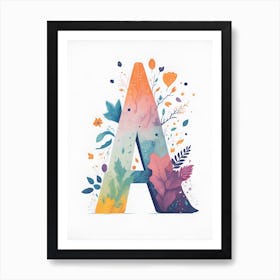 Colorful Letter A Illustration 38 Art Print