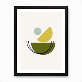 Midcentury Modern Shapes Abstract Poster 3 Art Print