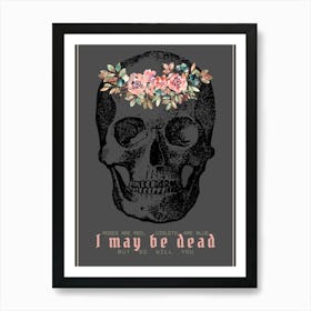 Roses Are Red Humoristic Skull Art Print