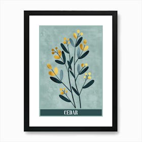 Cedar Tree Flat Illustration 7 Poster Art Print