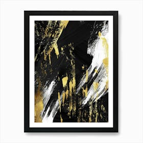 Abstract Gold And Black Painting 27 Art Print