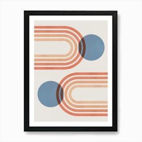 Boho art with lines 13 Art Print