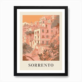 Sorrento Vintage Pink Italy Poster Art Print