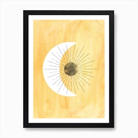 Yellow Sun And Moon Art Print