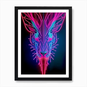 Neon Lion Art Print