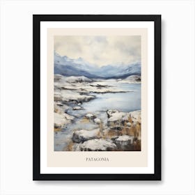 Vintage Winter Painting Poster Patagonia Argentina 1 Art Print