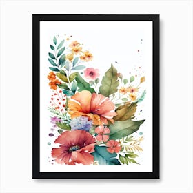 Watercolor Flowers 3 Art Print