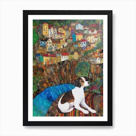 Painting Of A Dog In Eden Project United Kingdom In The Style Of Gustav Klimt 01 Art Print