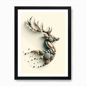 Deer Made Of Rocks Art Print