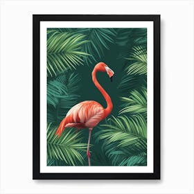 Greater Flamingo Nassau Bahamas Tropical Illustration 5 Affiche