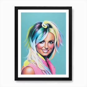 Britney Spears Colourful Illustration Art Print