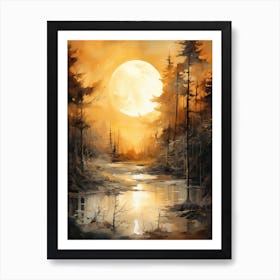 Full Moon In The Forest 1 Art Print