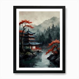 Asian Landscape Painting 41 Art Print