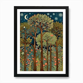 William Morris Night In The Forest 6 Art Print