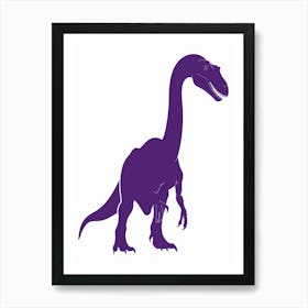 Purple Dinosaur Silhouette 1 Art Print