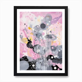 Abstract In Pink And Black Art Print