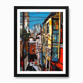 Window View Of Toronto Canada In The Style Of Pop Art 1 Art Print