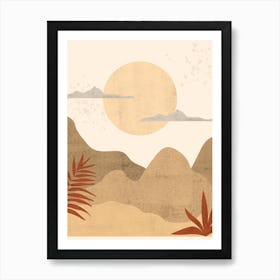 Sunset, Sunrise, mountain Art Print