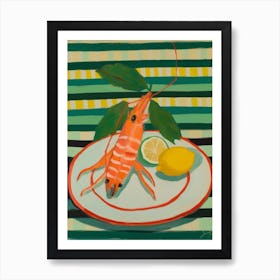 Prawn Italian Still Life Painting Art Print