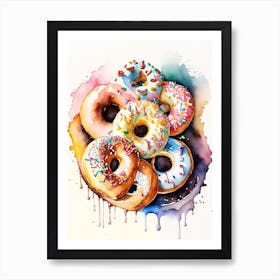 A Buffet Of Donuts Cute Neon 1 Art Print