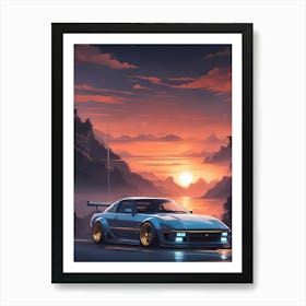 Sun Rising car Art Print