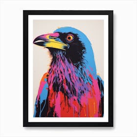 Andy Warhol Style Bird Crow 2 Art Print