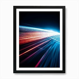 Abstract Vector Representation Of A Futuristic Concept Warp Lines Glowing With Neon Hues Converging (6) Art Print