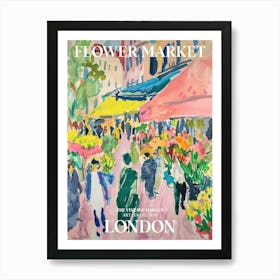 Vintage Flower Market Painting London 5 Art Print