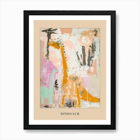 Abstract Brushstroke Mustard Dinosaur Poster Art Print