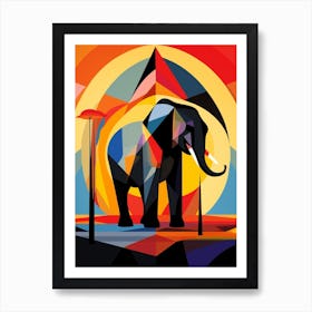 Elephant Abstract Pop Art 4 Art Print