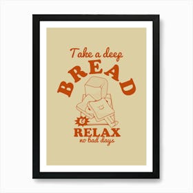 Retro Wall Art Retro Prints Home Decor Retro Print Illustration Take a Deep Bread Retro Art Print Retro Home Decor Art Print