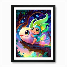 Fairy Girl In The Forest Art Print