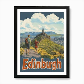 Aihrgdesign A Retro Travel Poster For Edinburgh Featuring Art 7acdf372 23e7 493d Ac2d F02cabf7fe71 2 Art Print