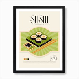 Retro Sushi Art Print