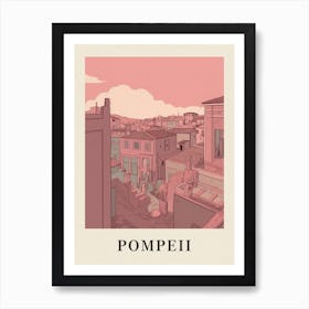 Pompeii Vintage Pink Italy Poster Art Print